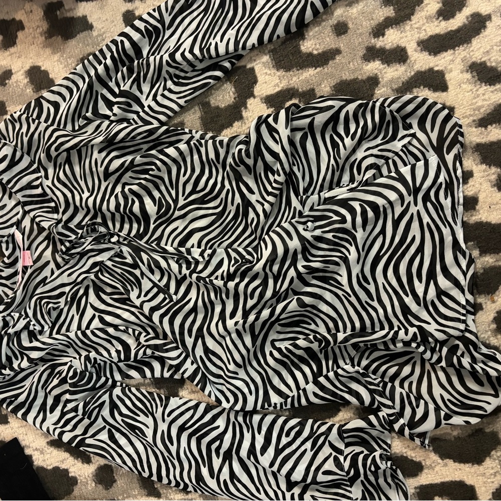 Zebra Print Long Sleeve sheer cover up